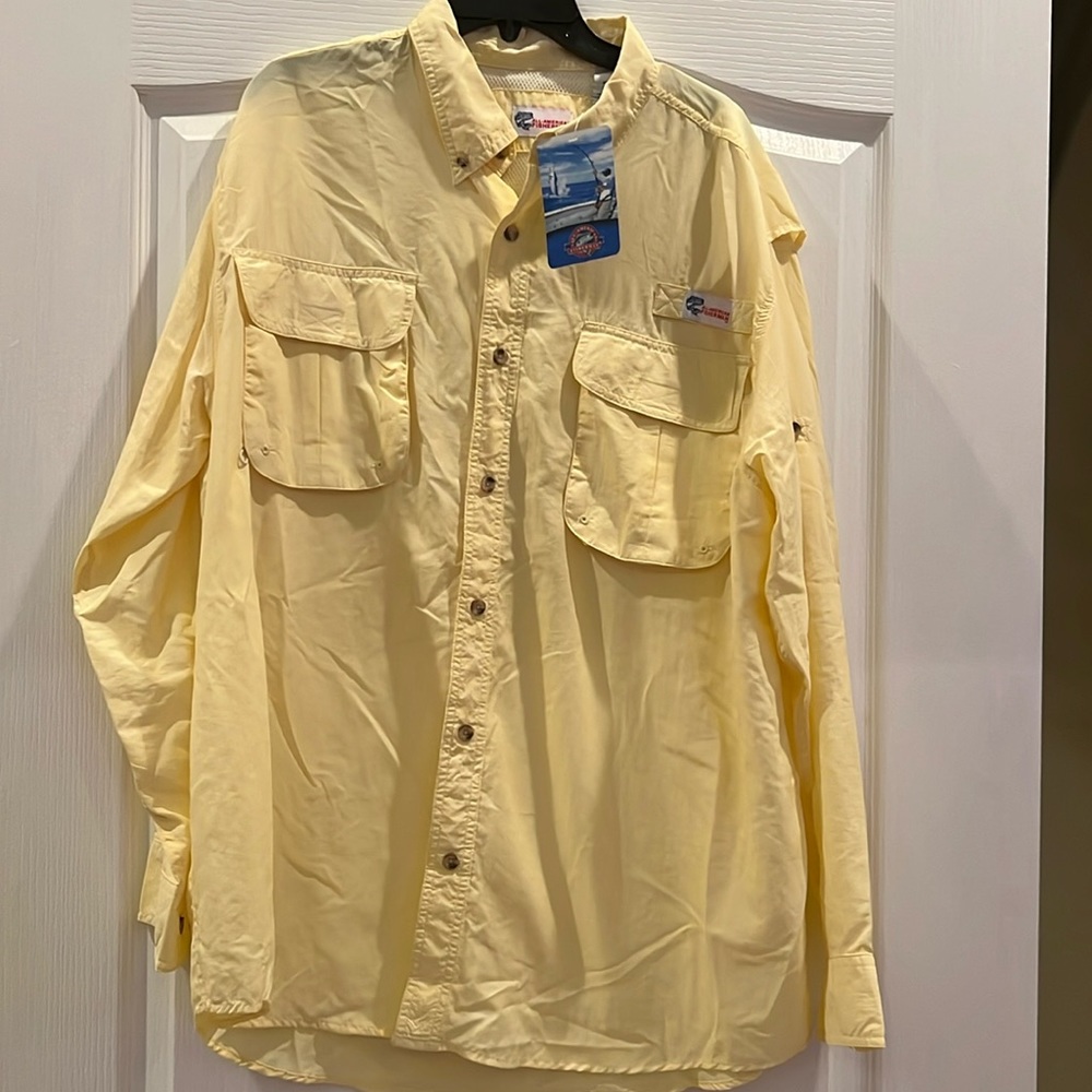 All-American Fisherman Shirt Size XL Yellow New With Tag